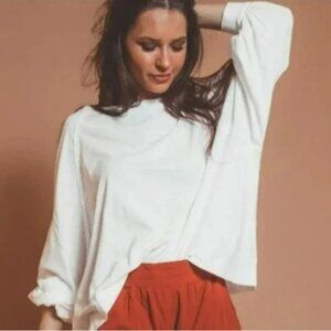 Free People Movement sz XS She's Everything Long Sleeve White Top GUC!